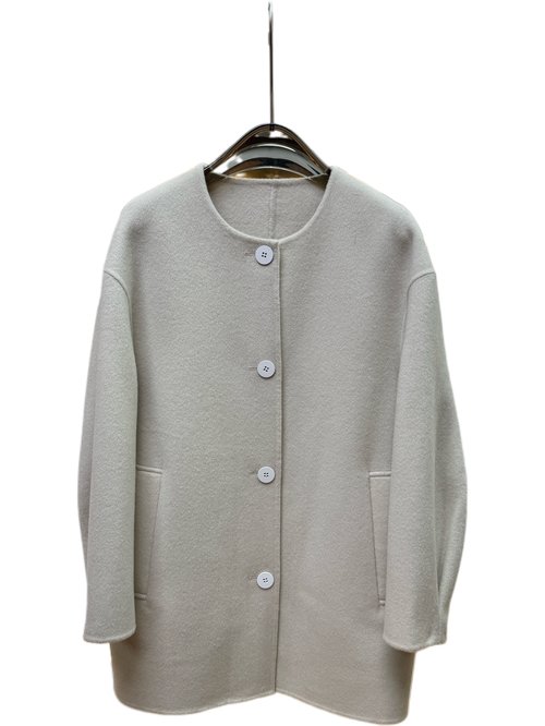 Hermes Luxurious All-Cashmere Coat in Black and Beige