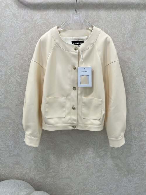 Chanel Imported Lambskin Jacket with Double - C Logo, Stylish and Elegant