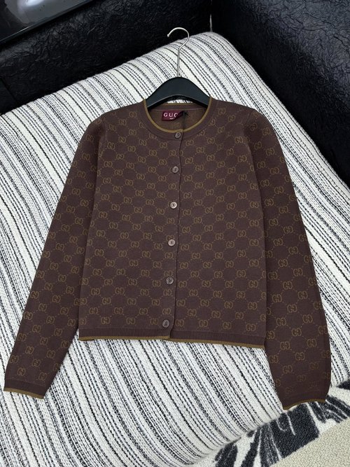 Gucci GG Jacquard Knit Cardigan, Classic and Versatile