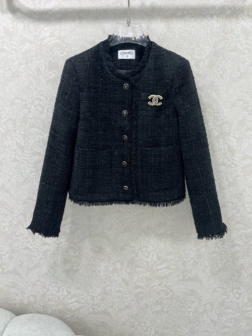 Chanel Braided Fringe Short Coat, Textured Wool for a Sophisticated Look