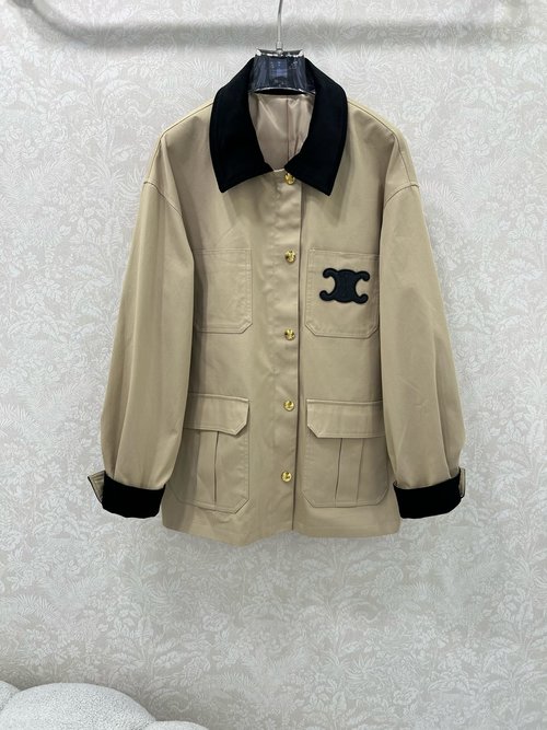 Celine Corduroy Collar Lapel Jacket with Minimalist Luxury Appeal