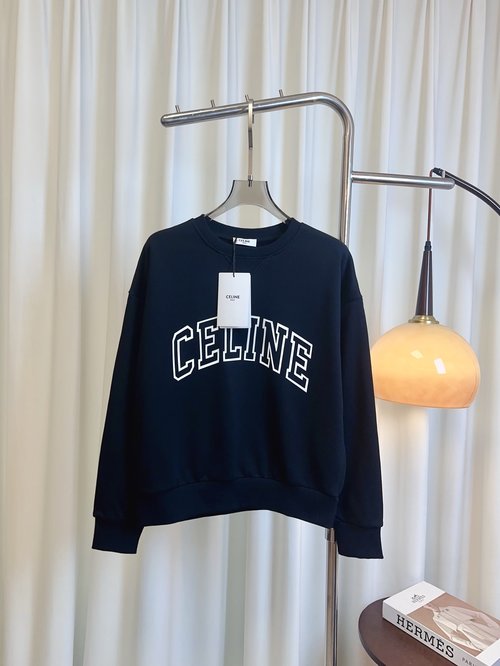 Celine Stylish and Breathable Customized Cotton Logo Sweatshirt with Drop Shoulder Sleeves