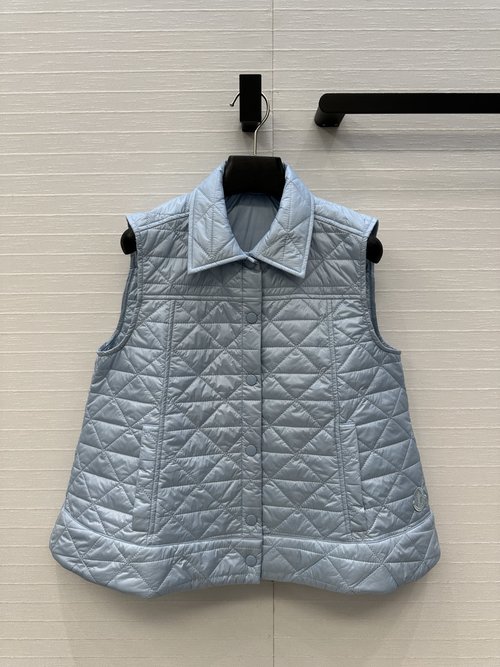 Moncler Quilted Cotton Vest with A-Line Silhouette