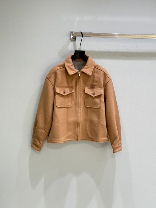 Miu Miu Camel Hair Jacket Combining Modern and Classic Elements