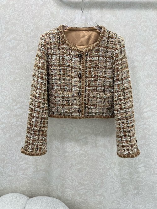 Chanel Exquisite Tweed Dress Coat with Camellia Lining in Melange Hues