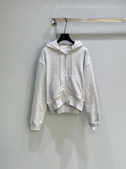 Alexander Wang Casual Sweatshirt and Sweatpants Set with Brand Label and Crystal Drawstring