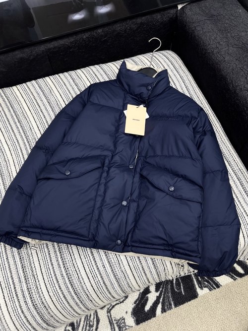 Miu Miu Double-sided Stand Collar Down Jacket Filled with 90% Goose Down