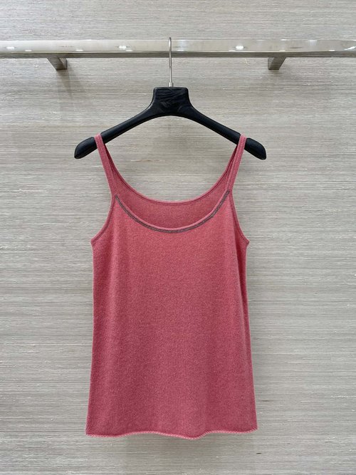 Brunello Cucinelli Exclusive High-end Cashmere Chain-collar Sling Vest, Elegant and Versatile