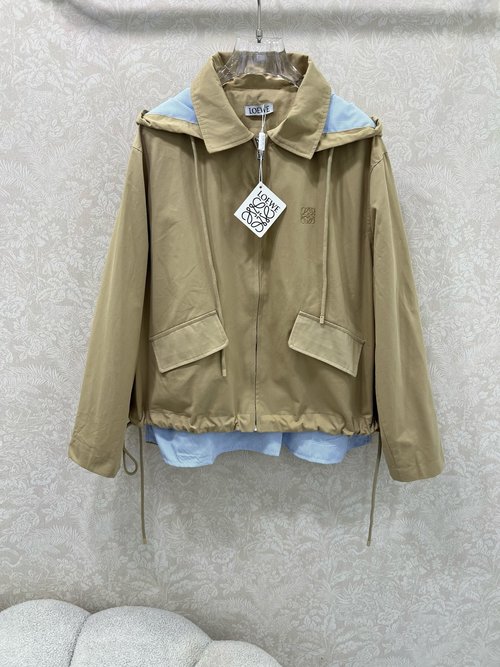 Loewe Fake Two-Piece Windbreaker with Detachable Hood, Stylish and Trending