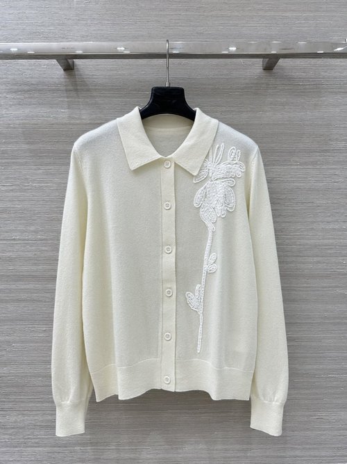 Brunello Cucinelli Exclusive First Release: Glittering Embroidered Knit Cardigan for a Refined Look