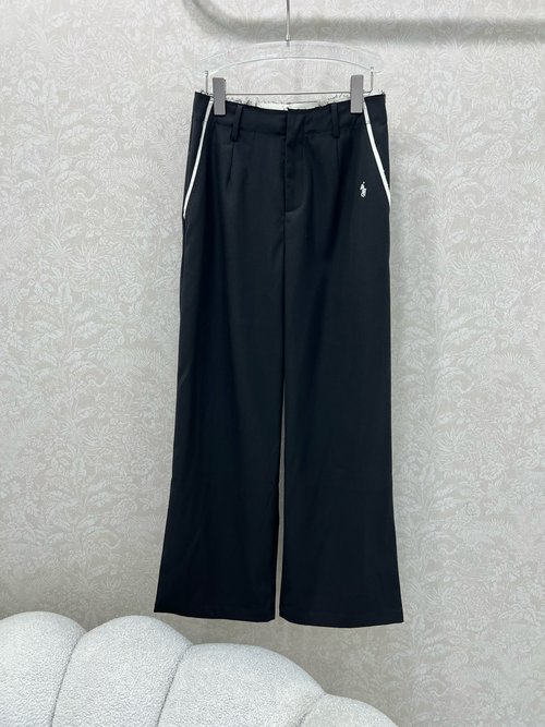 Polo Ralph Lauren Wide-leg Trousers with Fringed Waist and Side Logo