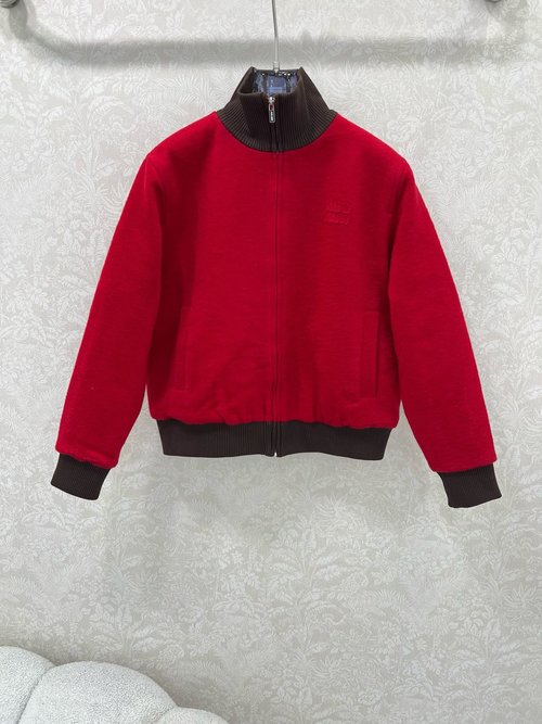 Miu Miu Lamb Wool and Cashmere Cotton Jacket with Stylish Design