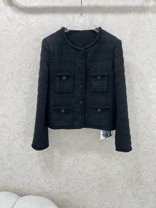 Chanel Black Four - Pocket Jacket, Silk-Lined, Handmade Chanel-Style