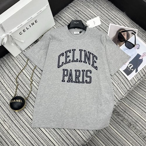 Celine Loose Letter Print Short-sleeved T-Shirt