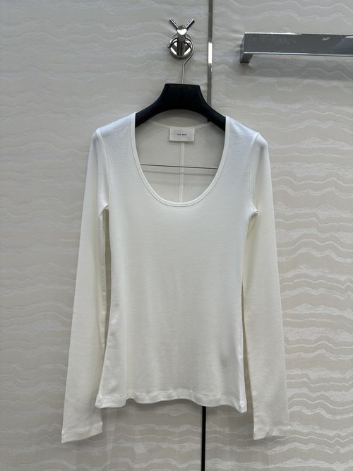 The Row Exclusive Classic Single Row Style Tencel Wool U-Neck Slimming Undershirt
