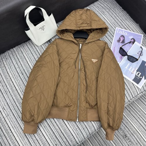 Prada Pra Series Quilted Hooded Jacket with Triangle Logo