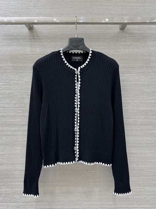 Chanel Exclusive Minimalist Knit Cardigan with Hand - Sewn Edges