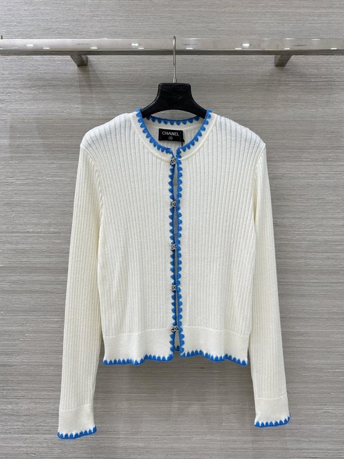 Chanel Exclusive Minimalist Knit Cardigan with Hand - Sewn Edges
