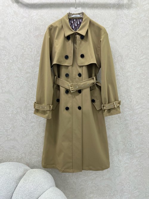 Dior Classic Belted Trench Coat with Custom Lining and Premium Details