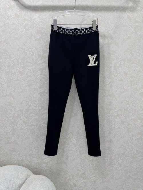 Louis Vuitton Fitted Leggings with Logo Embroidery for Versatile Use