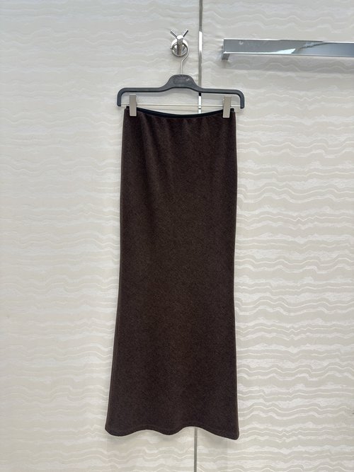 The Row Row-Style High-End Wool Slit Long Skirt (Exclusive First Release)