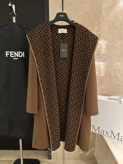 Fendi Double-Sided Cashmere Bathrobe Coat with AB Monogram, Opulent and Timeless