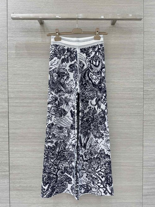 Dior Exclusive Original Animal Jungle Knit Straight - leg Pants