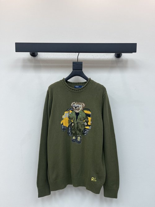 Polo Ralph Lauren Cute Bear Embroidered Lazy American Style Sweater