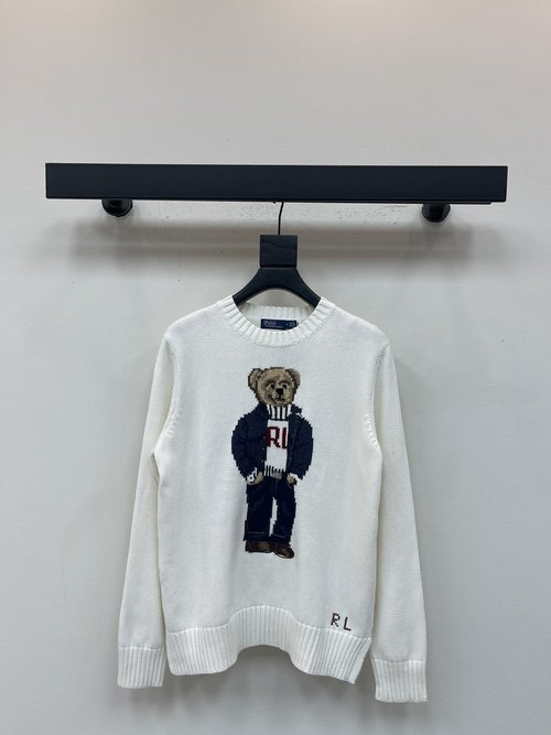 Polo Ralph Lauren Childlike Bear Hand-Hooked H-Style Polo Sweater