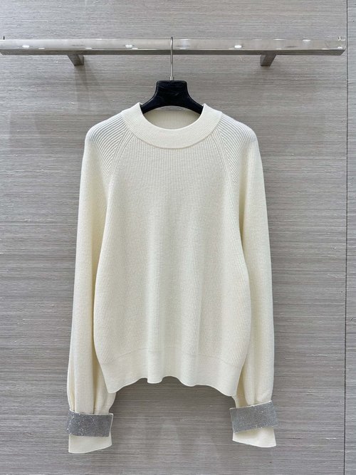 Brunello Cucinelli Exclusive High-end Cashmere Suit with Beaded Cuffs and an Elegant Design