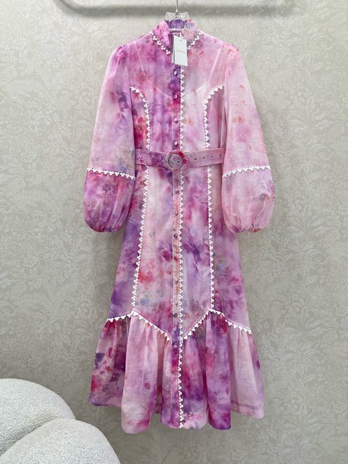 Zimmermann Cotton-Blend Maxi Dress with Printed Motif and Removable Waist Sash