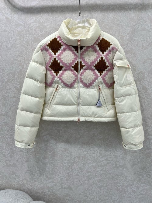 Moncler Embroidered Bread Down Jacket with Functional Pockets