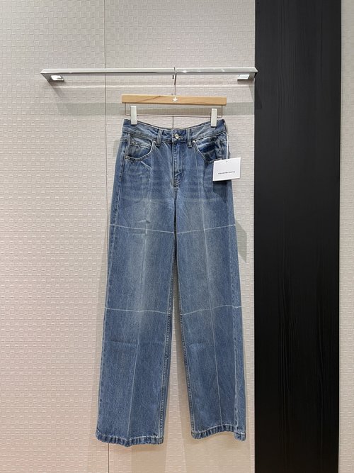 Alexander Wang Casual Ripped Straight-Leg Wide-Leg Jeans