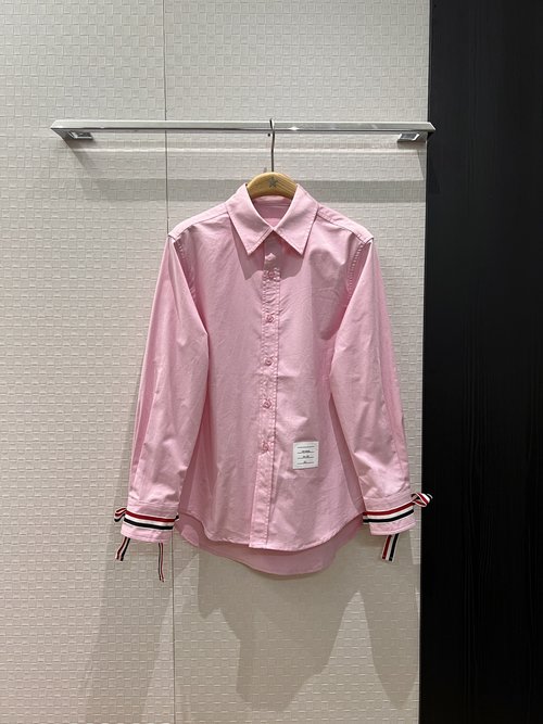 Thom Browne College-Style Shirt with Bow Cuffs in Oxford Fabric