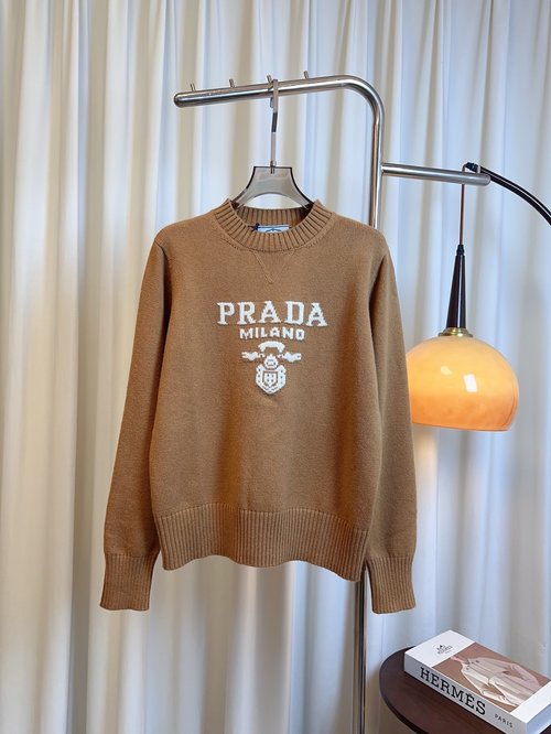 Prada New Jacquard Logo Wool Top, Soft and Adaptable
