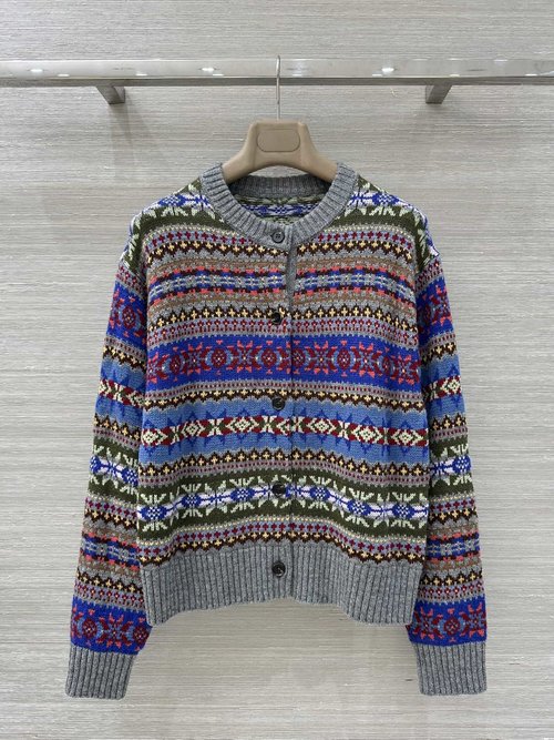 Polo Ralph Lauren Exclusive Fair Isle Embroidered Wool Round Neck Coat with Nordic Aesthetic