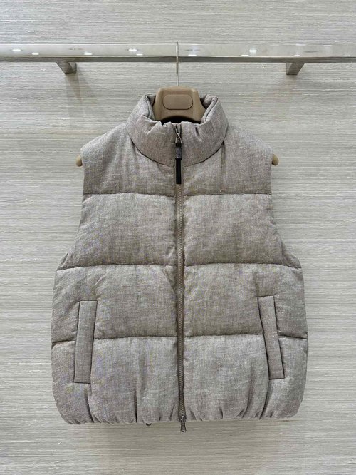 Brunello Cucinelli Popular Down Vest with Chain Element and Adjustable Hem