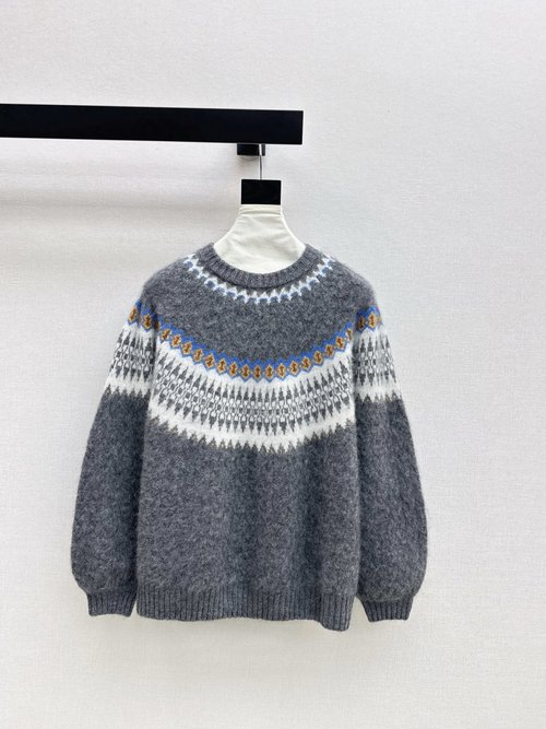 Loro Piana Knitted Sweater, Retro European Style
