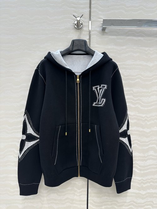 Louis Vuitton Popular Double-Woven Monogram Knit Cardigan