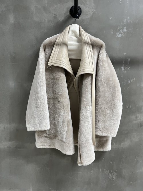 Hermes Loose and Slimming Fur - Trimmed Leather Jacket with Lagone Wool