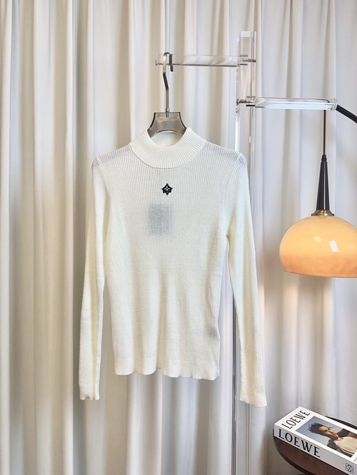 Loewe Embroidered Logo Wool Top, Soft and Stretchy