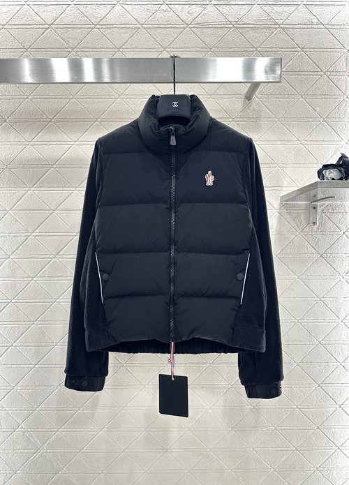 Moncler Zip-up Collar Down Jacket, Teddy Fleece Style, Elegant
