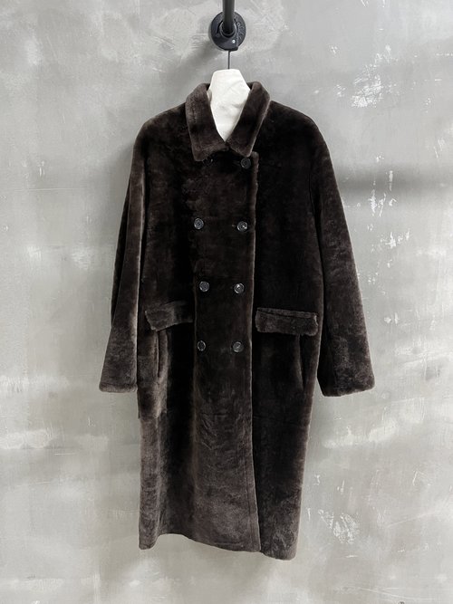 Celine Retro Double - Breasted Sheepskin Fur Coat, Fashionable and Adaptable
