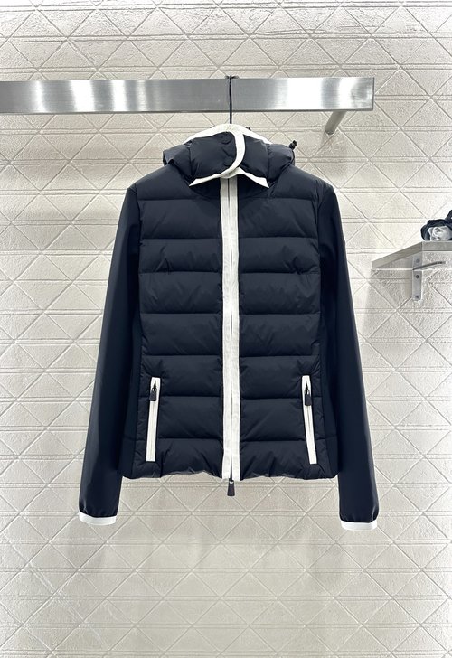 Moncler Ski Series Long Square Embossed Down Jacket, Lightweight