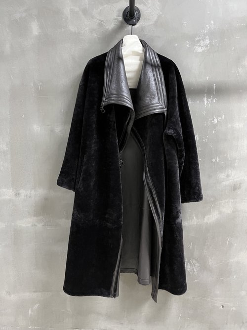 Hermes Reversible Loose-Fit All-Around Faux Fur Coat