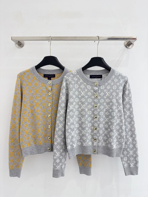 Louis Vuitton Fashionable Knitted Cardigan with Gold Buttons