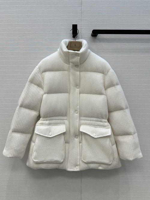 Brunello Cucinelli Stand-Collar Wool Down Jacket with Adjustable Waist, Classic and Warm