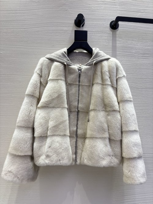 Loro Piana Hooded Mink Vest with Silk, Wool, Tencel Shell and Goose Down Filling