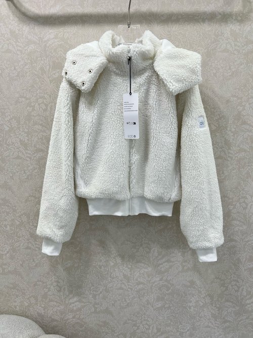 Loewe Teddy Fleece Flight Jacket with Logo, Stylish and Slimming