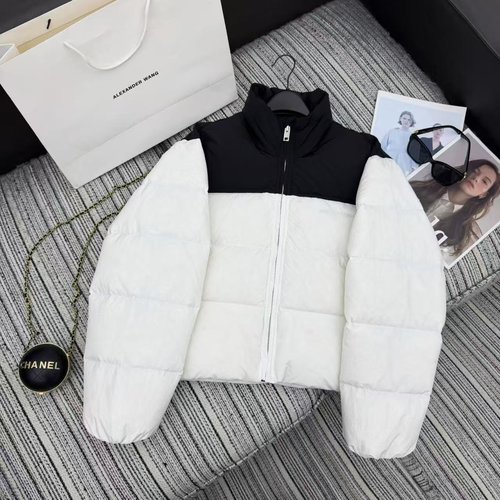 Alexander Wang Patchwork Quilted Stand-Collar Lightweight Down Jacket